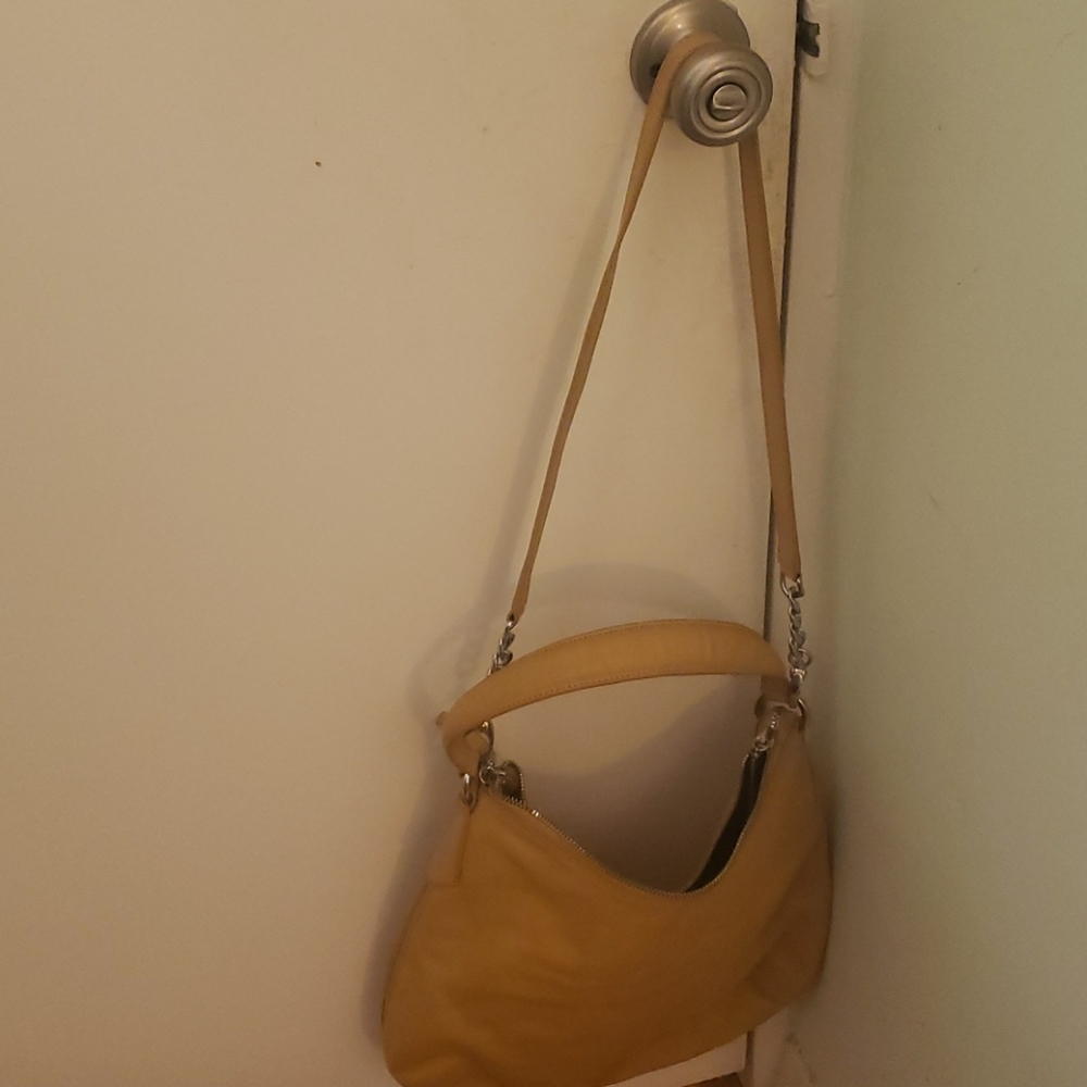 Henri Bendel yellow leather shoulder bag